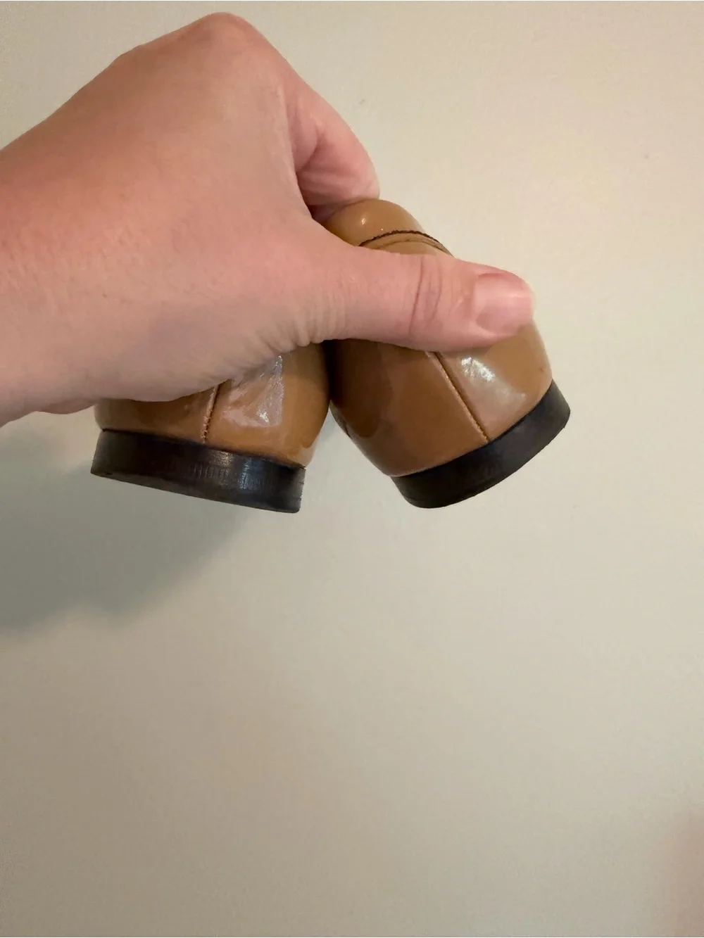 Cole Haan Tan Patent Leather Penny Loafers | size 9